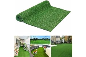 GOTGELIF 25mm Height Artificial Grass Turf, Realistic Emerald Green Fake Grass Mat Rug with Thickened Green Backing, Decorative Lawn Landscape Synthetic Turf for Garden Balcony Indoor Outdoor Camping (0.5mx2m)