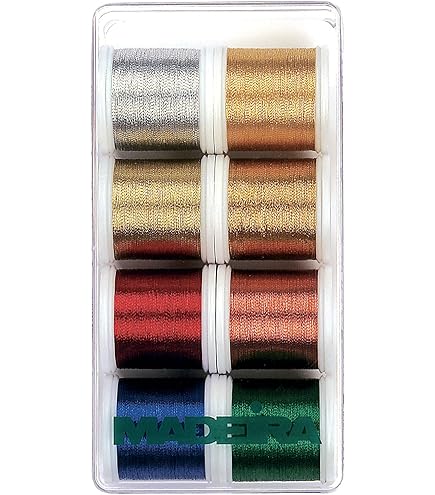 Madeira Spectra Filo Metallico Olografico Per Cucito A Mano E Macchina, 8 Bobine Da 100m, Cotone E Poliestere, Riflettente
