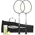 Vector X VXB-10 Aluminum Badminton Racket Pack of 3 Pieces Nylon Shuttles with Full-Cover Set