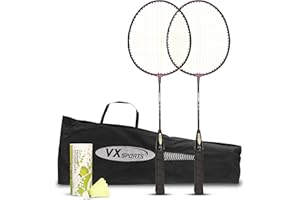 Vector X VXB-10 Aluminum Badminton Racket Pack of 3 Pieces Nylon Shuttles with Full-Cover Set