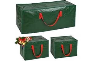 ARSUK Borsa portaoggetti per albero di Natale con 2 sacchetti per decorazioni natalizie, per palline, orpelli, luci a corda, adatta per alberi artificiali fino a 2,1 m, resistente e extra large