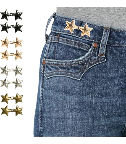 PinStar Lot De 8 Boutons Pentacles Réglables Pour Jeans, Boutons