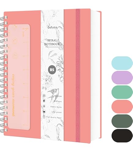 Carnet à Spirales A4 Rettacy - 300 Pages, Papier 100g/m², Couverture PVC Rétro, Idéal Pour Prise De Notes Cornell, Bureau, école