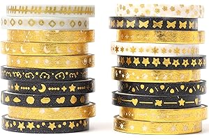 YUBX Cienka folia, złota taśma Washi, taśma maskująca, kolorowa taśma klejąca dla dzieci, akcesoria do scrapbookingu, bullet journals, planery, rękodzieło i DIY (Interstellar Space)