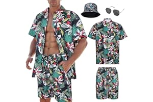 HarnyLoom Camicia Hawaiana da Uomo T-shirt Floreale Manica Corta Stampata Estiva con Bottoni Alla Moda Aloha Vacation Maglietta Casual retrò da in Spiaggia