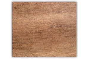 Tulup Szklana deska do krojenia 60x52cm - Płyta ochronna osłona na kuchenkę indukcyjną Szkło Hartowane - Drewniane tło