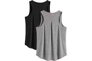 PINSPARK 2er Pack Sport Tank Top Damen Yoga Sport Top Schnelltrocknend Ärmellose Racerback Sporttop Sommer Atmungsaktiv Fitness Laufshirt Jogging Gym Tanktops