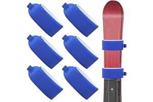 pangdapengpeng 6 Pezzi Cinghie da Sci Regolabile, 48x5 cm Cinghie Fermasci, Versatile Fasce di Fissaggio per Sci con Cuscinetti Protettivi in ​​EVA per Sci, Bastoncini, Attrezzatura da Sci