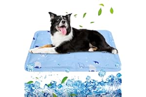 EXTFANS Dog Cooling Mat, 30 * 40cm Pet Self Cooling Gel Pad, Summer Sleeping Cushion for Cats Dogs Indoor Outdoor, Non-Toxic Gel Ice Pads for People Adults Pillow Sofas Beds