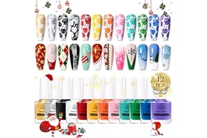 BORN PRETTY Set Smalto per Unghie Stampato 12 Colori, Smalto per timbri per nail art, Smalto per unghie di vernice polacca per stampa di lastre per manicure colorate