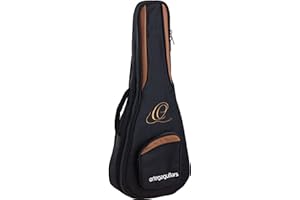 Ortega Guitars Pro Series Bag - Sopran Ukulele Tasche - Höhe 55 cm - Breiter Halsgurt - Schultergurte - Nylon, Schwarz (OUGB-SO)