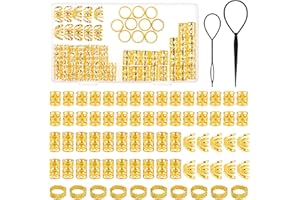 MELLIEX 70 sztuk ozdób do dredów, aluminiowe pierścienie do włosów do warkoczy, regulowane, biżuteria, tkana ozdoba do włosów dla kobiet i mężczyzn