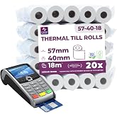 100 Rouleaux TPE 57mm - Papier Thermique Sans BPA - Compatible Terminaux Carte Bancaire