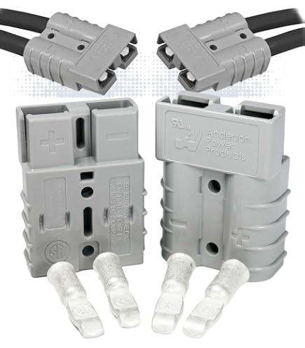 Lot De 4 Connecteurs Anderson 50A - Quick Connect Pour Batterie, 600V, Câble 6-8AWG, Pour Voiture, Camping-car, Caravane