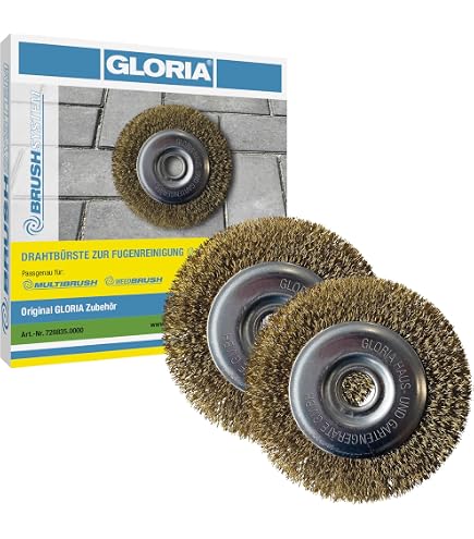 Fugenbürsten-Set 4 Stück – Drahtbürsten Passend Für Gloria Multibrush & Weedbrush, 11,5 Cm, Für Unkraut, Moos & Schmutz In Fugen – Bis 4500 U/min