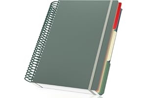 Yarotm Quaderno Appunti A4 - Taccuino A4 Spirale - Quaderni a Quadretti 5mm - 120 Fogli Verde Blocco Note - Quaderno a Quadretti - Notebook per Viaggiatori, Copertina Morbida e Spirale