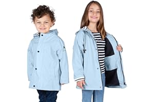 Breizh Ocean - Ciré imperméable Artic Enfant - Intérieur Polaire - Capuche rayée - Mixte, garçon ou Fille - 1 an au 14 Ans