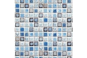 Hode Naklejki na płytki mozaikowe samoprzylepna tapeta niebieska lepka tylna plastikowa rolka folia winylowa do łazienki ściany drzwi meble 40 x 500 cm