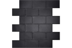 ‎WOSTICK WoStick Wandfliesen zum Abziehen und Aufkleben, 1,6 mm dick, 10 Bögen, U-Bahn-Design, Spritzschutz-Fliesen für Küche, 30,5 x 30,5 cm