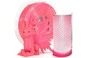 IEMAI Glitter Clear PLA Filament 1.75mm, High Light Transmittance Clear 3D Printer Filament, Sparkling Shiny Galaxy Transparent PLA Filament 1kg(2.2lbs) Spool, Clear Rose-Pink