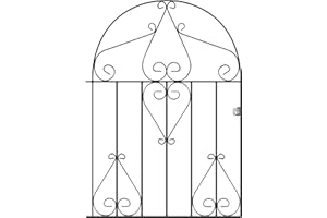 FENCING & GATES & FIREPLACES Classic Low Bow Top Scroll Garden Gates 991mm GAP X 1257mm High wrought iron style metal swing gate CLBZP53
