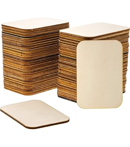 20 Mini Rettangoli In Legno MDF - 5x10 Cm, Per Artigianato, Pittura, Incisione Laser, Fai Da Te - Foto 1