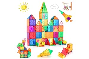 LeagoEra Blocs Construction Magnétiques Enfants Jouet 70 Pièces -3D Jeux Cadeau pour Enfants Construction Magnetique Enfant 3 4 5 6 7 8 Ans