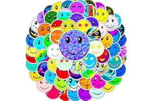 ‎KEDIKAMODI Aufkleber 100 Stück Lächeln Gesicht Sticker Set, Cute Belohnungssticker Kinder, Wasserdicht Vinyl Aufkleber, Sticker für Laptop Kindle Trinkflasche Tagebuch Brotdose Scrapbook Journal Koffer Heft usw