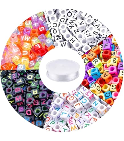 SUNNYCLUE 400cs Hars Letter Kralen Kleurrijke Alfabet Kralen Bulk Ondoorzichtige 3D A-Z Gemengde Losse Gladde Plastic Letter Spacers voor Sieraden Maken Benodigdheden Diy Craft Armband Sleutelhanger