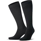 GoWith Black Seamless (15-20 mm Hg) Pressure Wool Thermal Flight Travel Socks 3589 For Men and Women