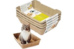 ECOPETBOX Disposable Cat Litter Tray - Eco Friendly, Biodegradable, Liquid-Proof - 10 Pack - No Mess, No Odor - Ideal for Travel & Home