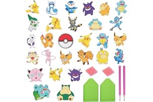GOACRS Diamond Painting Kinder Sticker Set, 28 Stück 5D Diamant Mosaik Aufkleber, Cartoon Anime Mini Diamantmalerei Bilder, DIY Mosaikherstellung Basteln Kit für Jungen Mädchen Anfänger Geschenke