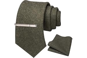 JEMYGINS Conjunto de Corbata de Lana de Cachemira y Pañuelo con Pinza para Corbata para Hombre