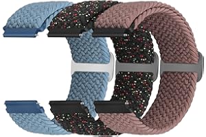 Yunshare Braided Solo Loop Elastic Strap 18mm 19mm 20mm 22mm 24mm Quick Release Watch Band Nylon Watch Bands Stretchy Replacement Strap for Women Men, 3 PCS