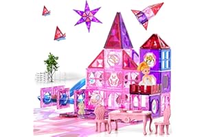 BLmukce 111PCS Magnetic Building Tile Blocks Set, STEM Educational 3D Construction Toys for Kids 3-10 Year Old, Montessori Sensory Learning Activities Gift for Toddlers Boys Girls