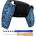 eXtremeRate Back Cover Compatible with PS5 Controller, Case Housing Replacement Shell Cover for PS5 Controller Accessories (Textured Blue)