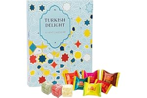 TOPLINE Turkish Delight Advent Calendar 2025 - Assorted 24 Days Christmas Countdown Calendar 2025 of Turkish Delight Sweets Selection. Christmas Gifts for Women, Secret Santa Gifts