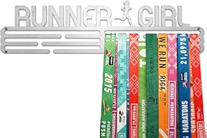 United Medals 'Runner Girl' Cintre de Médailles | Acier Porte-Médailles | Medal Holder Display
