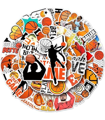 Adesivi Logo Basket - 32 Pezzi In Vinile Impermeabile Per Laptop, Bottiglie, Skateboard