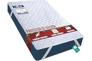 Utopia Bedding Protector de colchón con Bandas elásticas 150 x 200 cm, Microfibra, Transpirable, Protector de colchón con Bandas se extiende hasta 38 cm de Profundidad (Blanco)