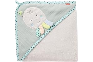 Fehn 054569 Ręcznik kąpielowy z kapturem Oktopus – miękki ręcznik z kapturem i ośmiornicą – dla niemowląt i małych dzieci od 0+ miesięcy – wymiary: 80 x 80 cm, Ośmiornica