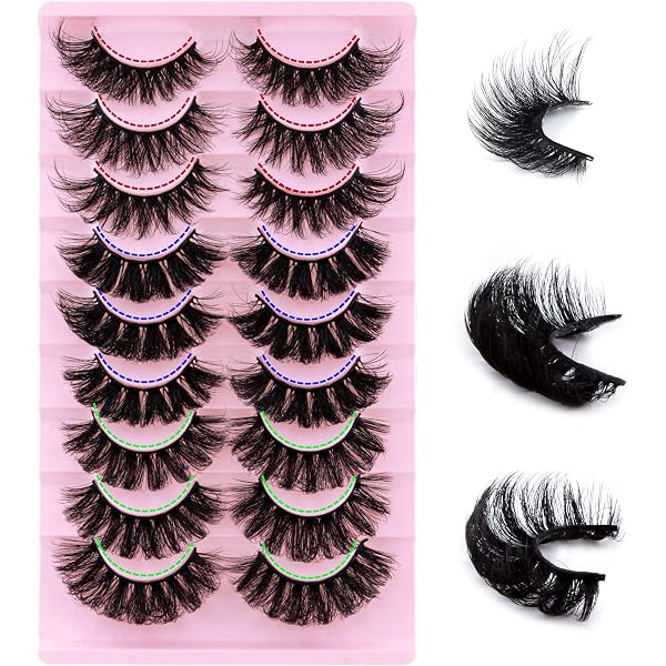 KOKAY Fake Wimpern – 8 Paar Russian Strip, 17 Mm, DD Curl, Weich & Wiederverwendbar