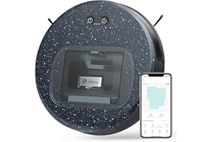 ‎LEFANT Lefant F1 Robot Odkurzający, 28 x 6,9, 5000 Pa moc ssania z boczną szczotką, wizualną pojemnikiem na kurz 600 ml, 250 minut, Wi-Fi/App, cichy, idealny do sierści zwierząt, na twardych podłodze