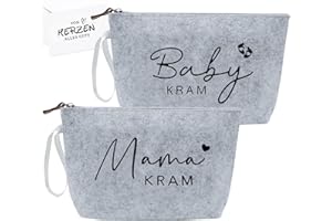 BGTLJKD 2 Stück Geschenke für Werdende Mütter, Babyparty Mom Bag, Kosmetiktasche aus Filz mit Reißverschluss, Geschenke zur Geburt Filztasche für Mama, Schwangerschaft Geschenk für Neue Mama