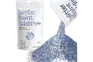 Hemway Azure Glitter Peinture Additif extra Chunky 1/24" 1mm pour l'émulsion Peintures à l'eau - intérieur et extérieur mur, plafond, bois, vernis, mat, brillant, satin, soie - 100 g / 3,5 oz