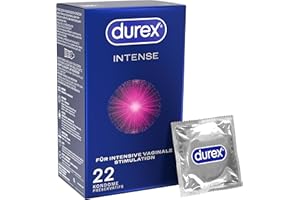 ‎DUREX Durex Intense Kondome – Mit Noppen, Rippen & mit Desirex-Gel befeuchtet – Perfekter Sitz & leichtes Abrollen – 22 Kondome (1er Pack)