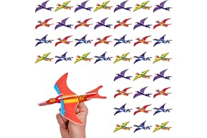 THE TWIDDLERS - 48 Aerei Dinosauro, Aeroplani Giocattolo - Facile da Montare, Regalini Fine Festa Compleanno, Bomboniere Comunione Bambini