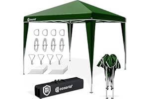 CASARIA® Gazebo da Giardino Capri 3x3m Pop-Up Protezione 50+ Impermiabile Tenda a Fisarmonica Verde
