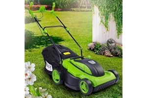 BRAST Tondeuse électrique Gazon Filaire, 38/43cm, 1800/2000W, bac 50 l, 6 hauteurs réglable 20-70mm - 2 MODÈLES - poignée Ergonomique, Roues Big-Wheeler, boîtier Robuste