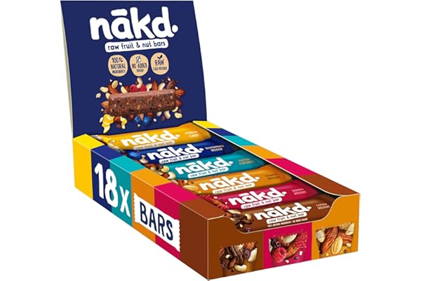 Nākd. Pack Multisabores Nuevo Mix | Barritas Raw de Fruta y Frutos Secos | 100% Ingredientes Naturales | Sin Azúcar Añadido | 18 x 35g | 630g